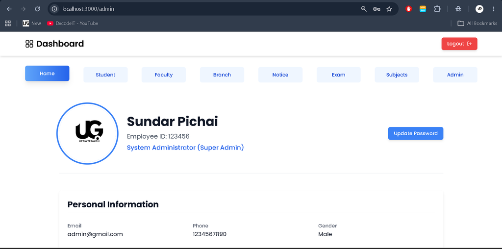 College Management System Using MERN Stack-6