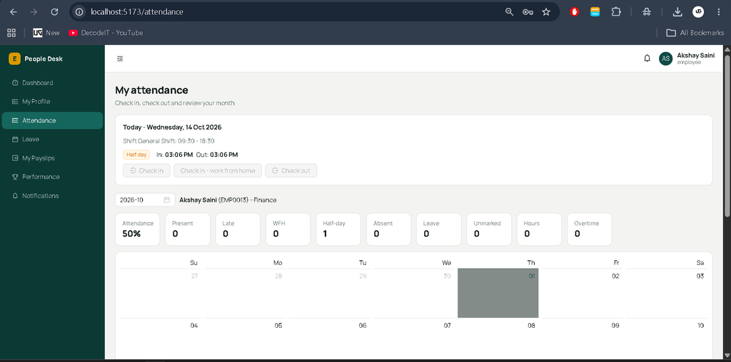 Employee Management System Using MERN Stack-Employee
