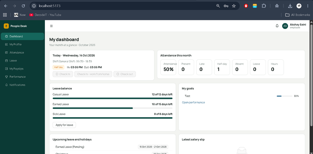 Employee Management System Using MERN Stack-Employee