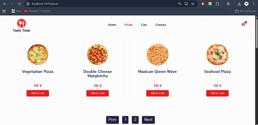 Food Delivery Application in React JS-2