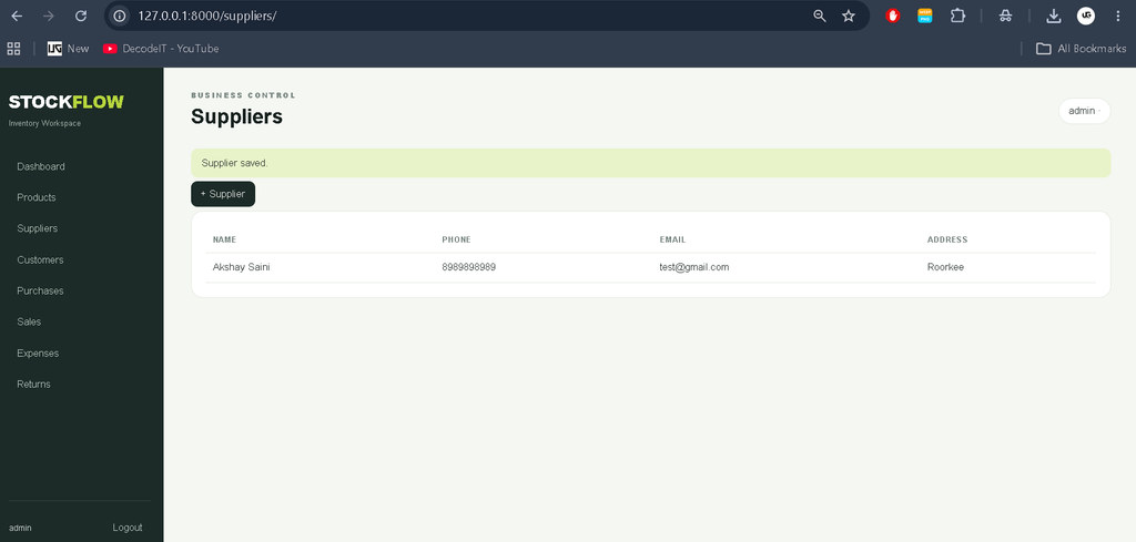 Inventory Management System Using Python Django