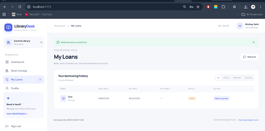Library Management System Using MERN Stack-7