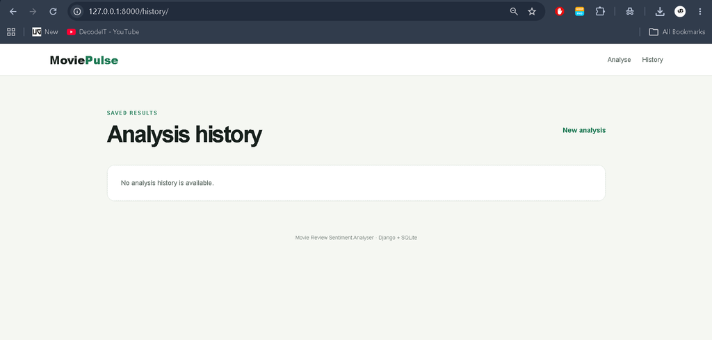 Movie Review Sentiment Analyser Using Python Django