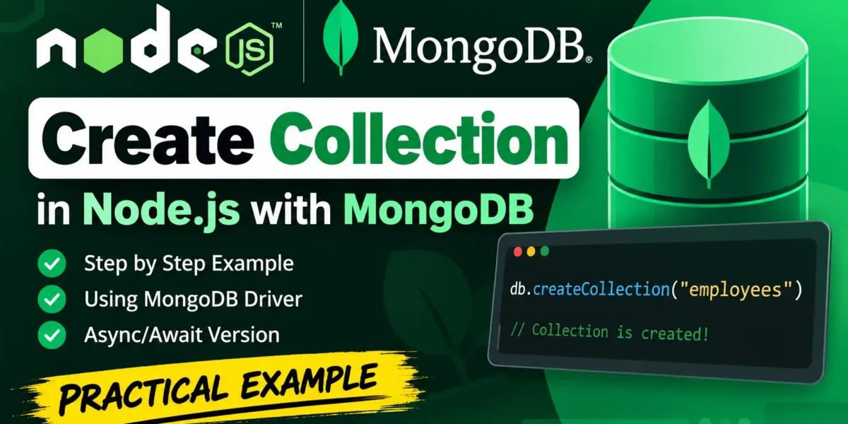 Node.js MongoDB Create Collection