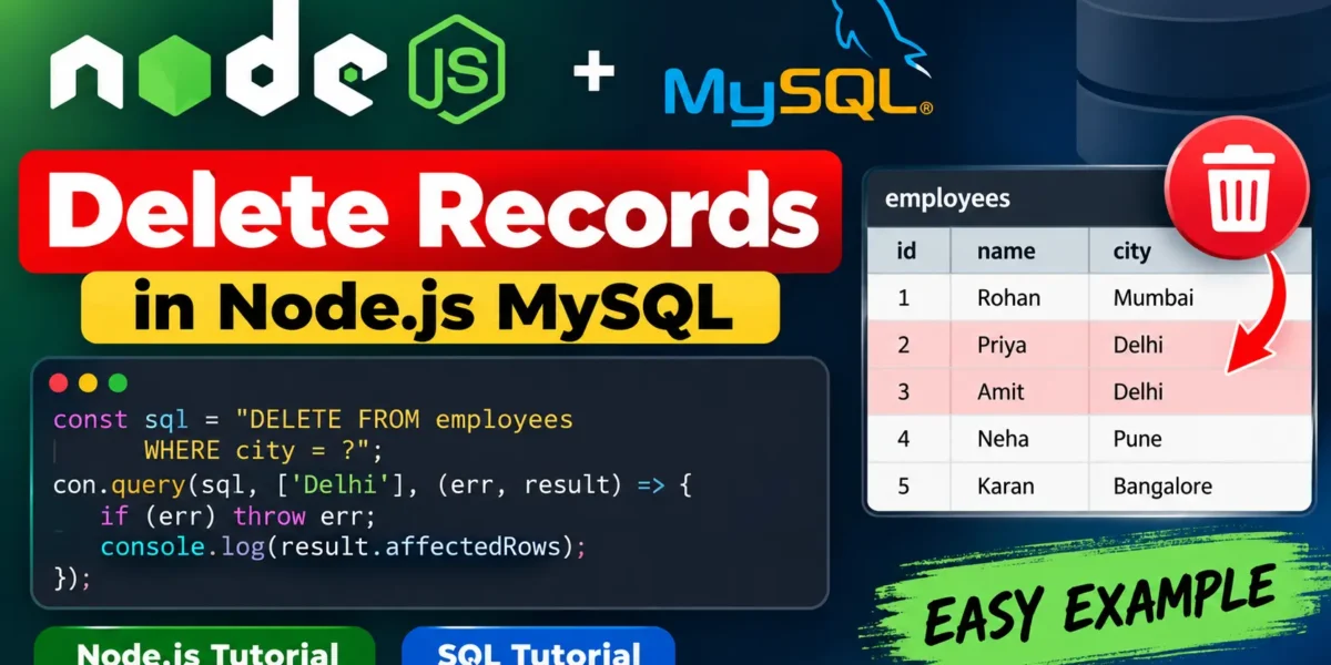 Node.js MySQL Delete Records