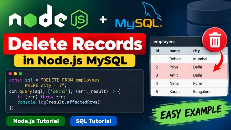 Node.js MySQL Delete Records