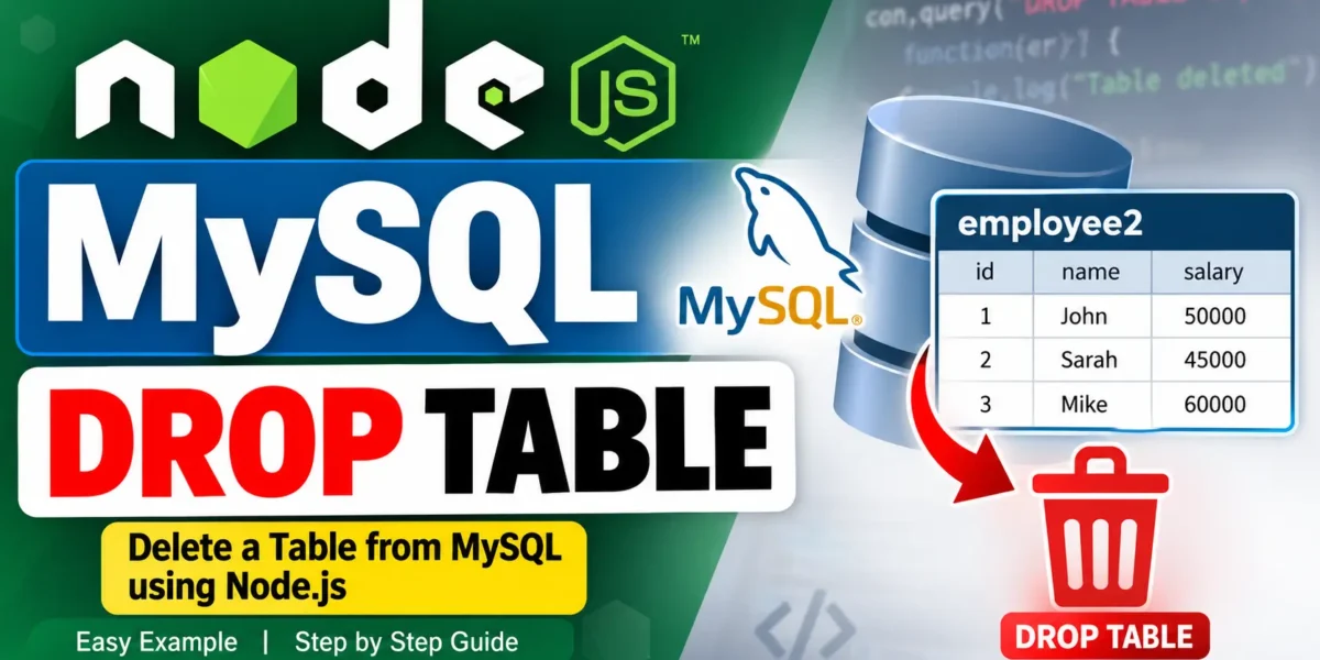 Node.js MySQL Drop Table