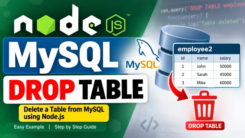 Node.js MySQL Drop Table
