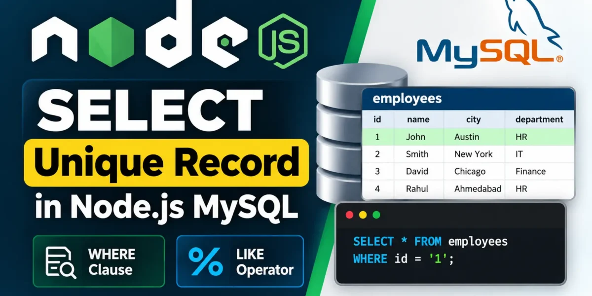Node.js MySQL SELECT Unique Record