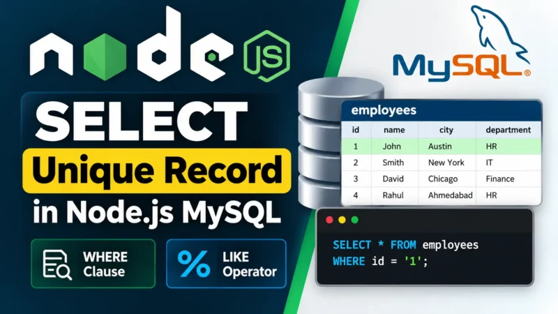Node.js MySQL SELECT Unique Record