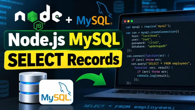 Node.js MySQL Select Record