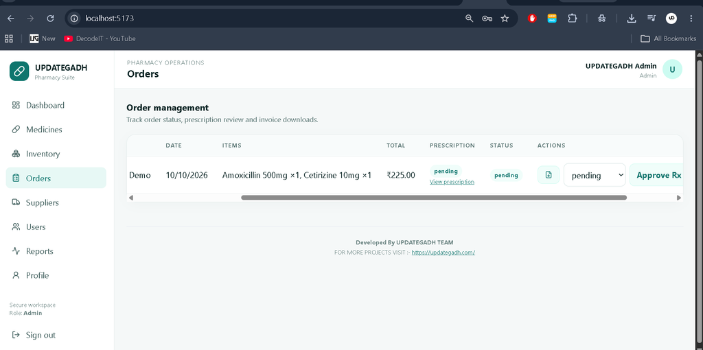 Pharmacy Management System Using MERN Stack- Admin2