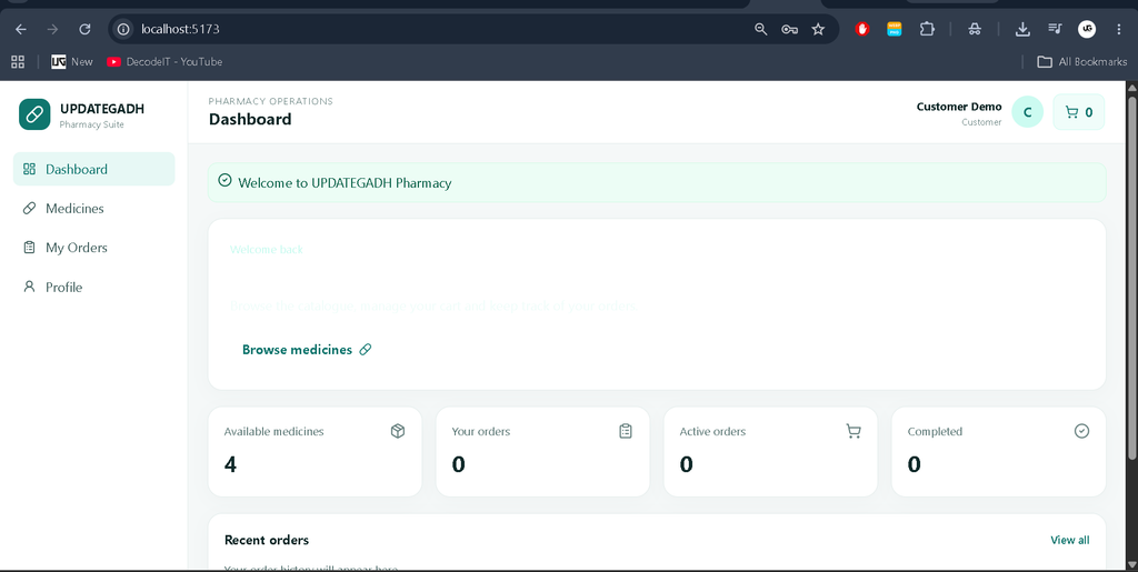 Pharmacy Management System Using MERN Stack- customer