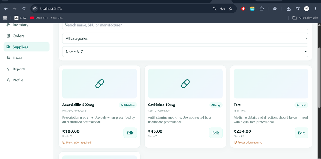 Pharmacy Management System Using MERN Stack- customer1