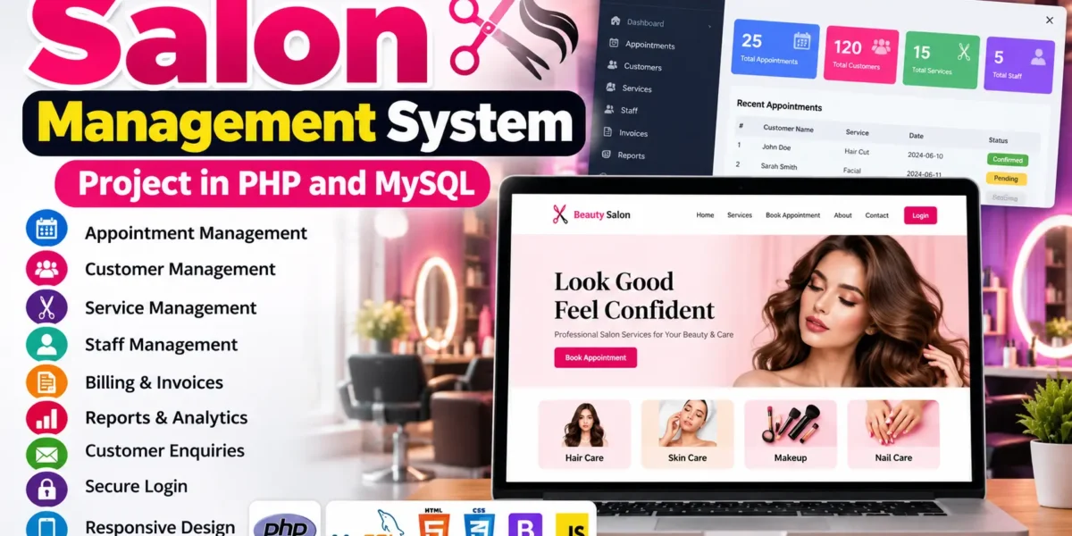Salon Management System Project in PHP and MySQL