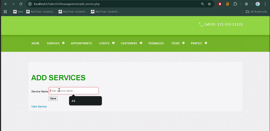 Salon Management System Project in PHP and MySQL-1