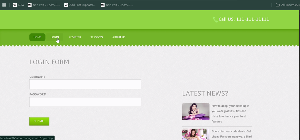 Salon Management System Project in PHP and MySQL-6