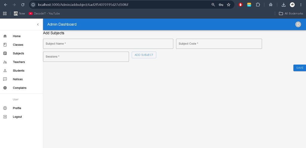 School Management System Using MERN Stack-5
