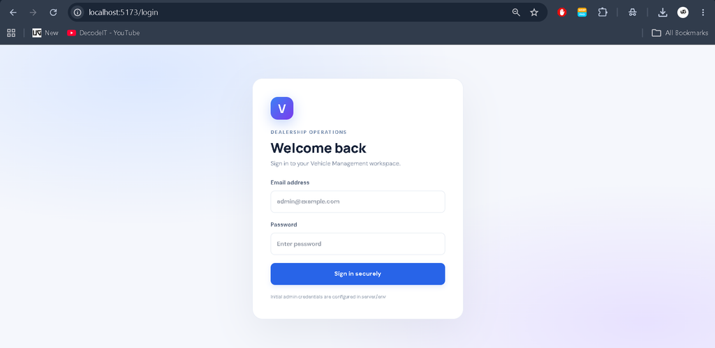 Vehicle Management System Using MERN Stack