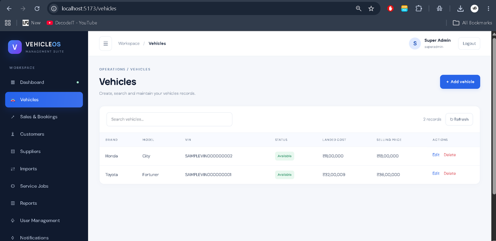 Vehicle Management System Using MERN Stack-2