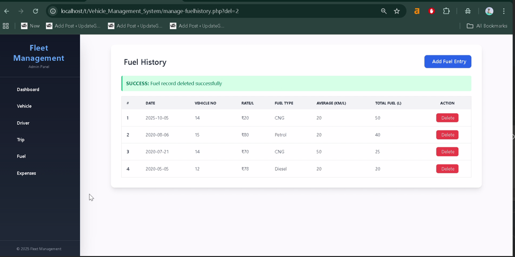 Vehicle Management System Using PHP and MySQL-4