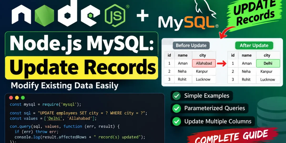 Node.js MySQL Update Records