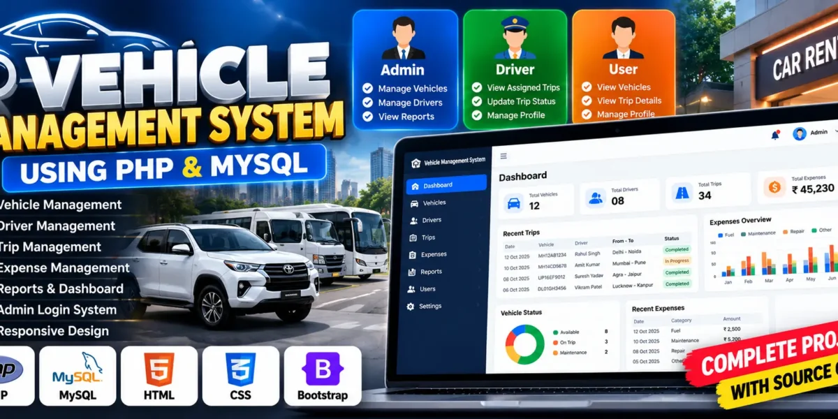 Vehicle Management System Using PHP and MySQL