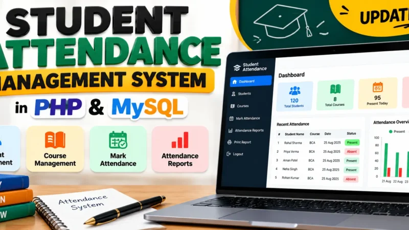 Student Attendance Management System in PHP and MySQL