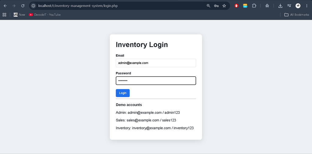 Inventory Management System in PHP and MySQL