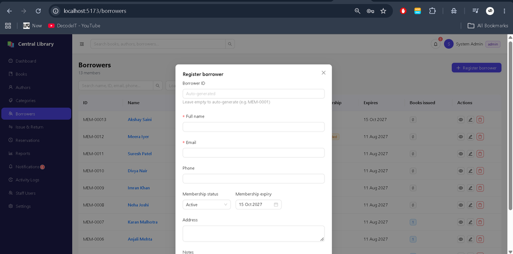 Library Management System Using MERN Stack-3
