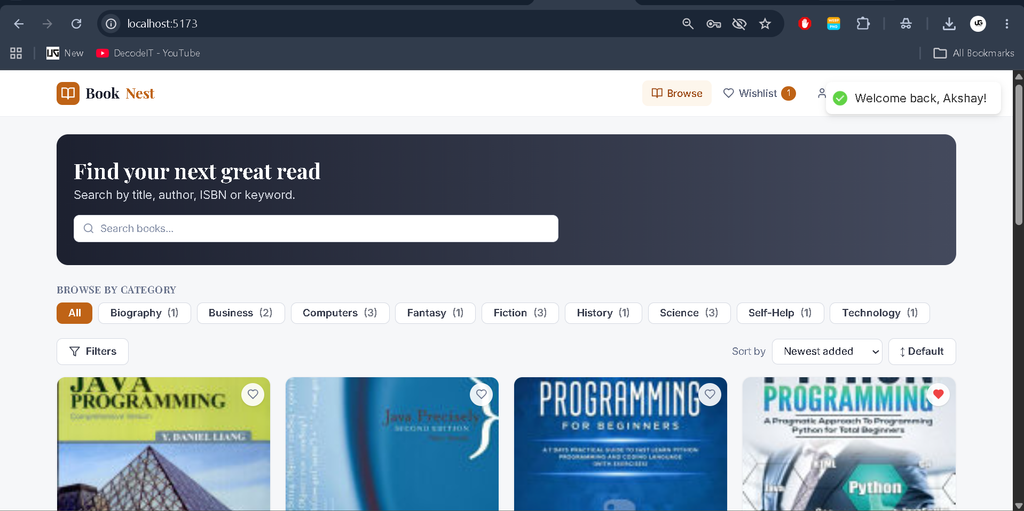 Online Book Store Project Using MERN Stack-user