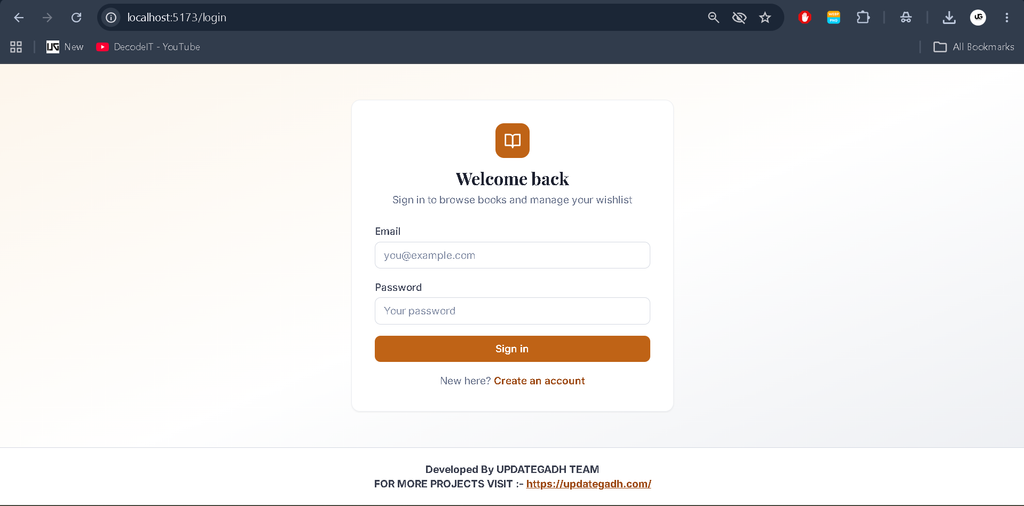 Online Book Store Project Using MERN Stack-login