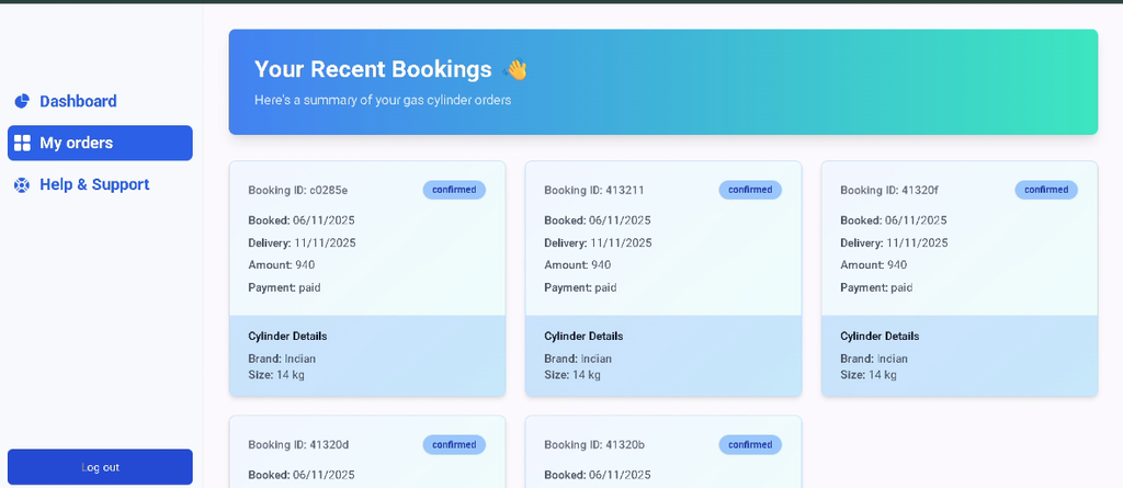 Online Gas Booking System Using MERN Stack -Orders