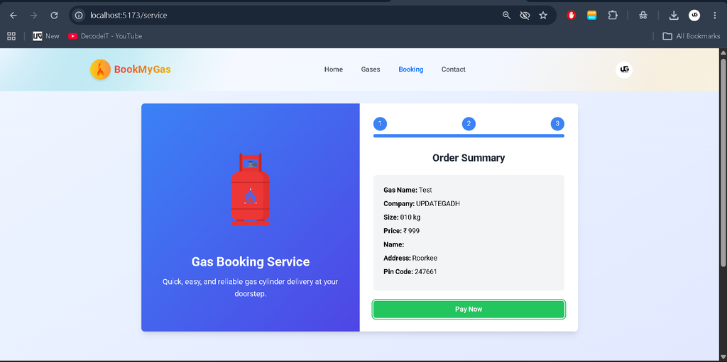 Online Gas Booking System Using MERN Stack -Paymentz