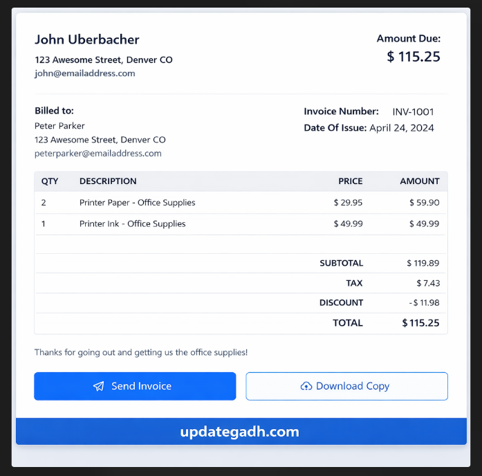 Invoice Generator Project Using React JS