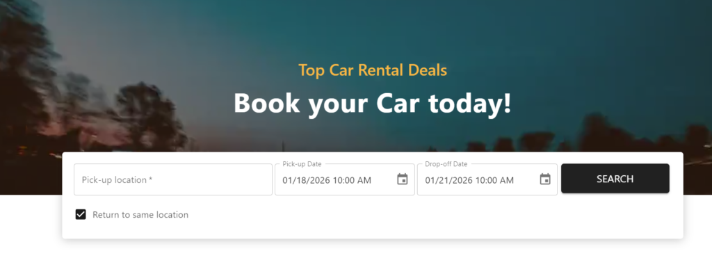 Car Booking System Project | Online Car Rental Platform for Students
