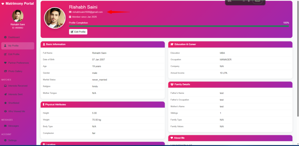 Matrimonial Portal Using PHP and MySQL