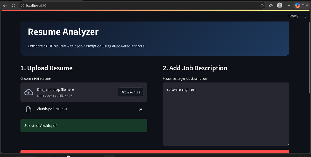 AI-Powered Resume Analyzer Using Python and Streamlit