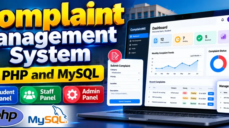 Complaint Management System in PHP and MySQL