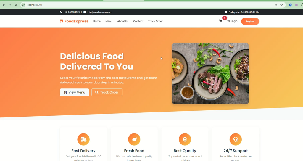 Food Ordering System Using PHP and MySQL