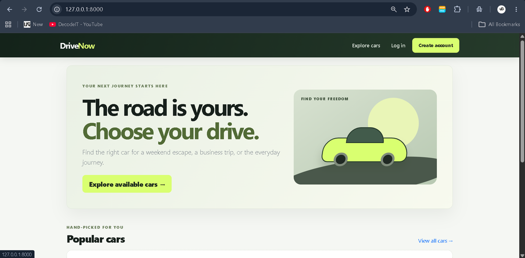 Online Car Rental Booking System Using Python Django