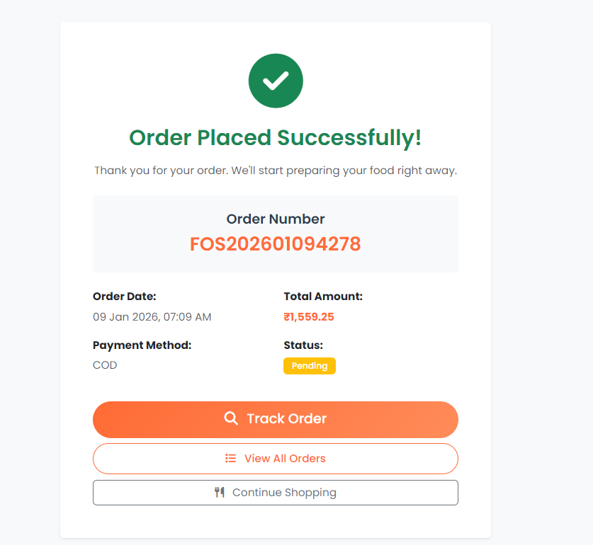 Food Ordering System Using PHP and MySQL