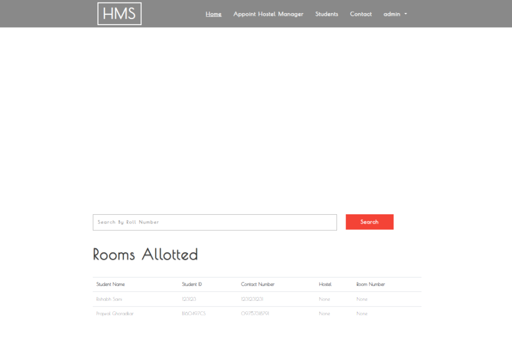 Hostel Management System Project