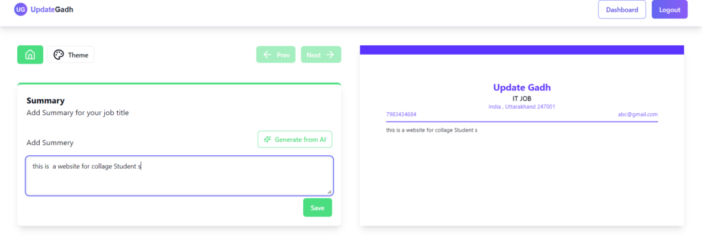 AI Resume Builder Project – Best Final Year Project