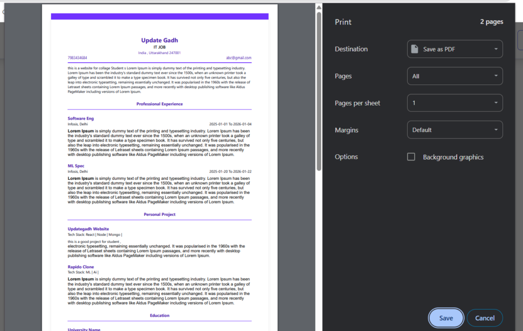 AI Resume Builder Project – Best Final Year Project