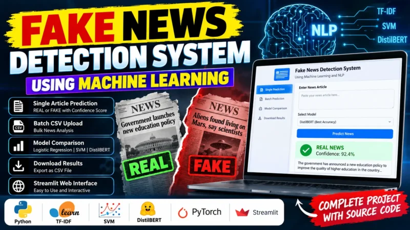 Fake News Detection System Using Machine Learning