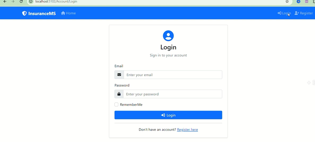 Insurance Management System Project Using ASP.NET Core 8 and SQLite
