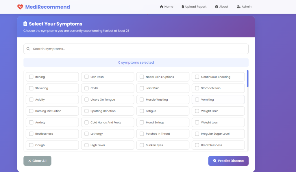 Medicine Recommendation System using ML