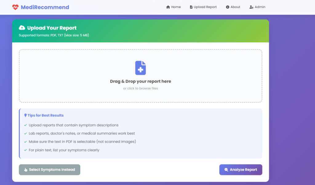 Medicine Recommendation System using ML