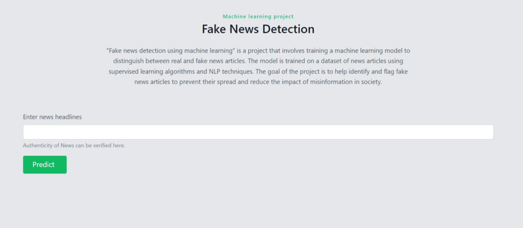 Fake News Detection Using ML